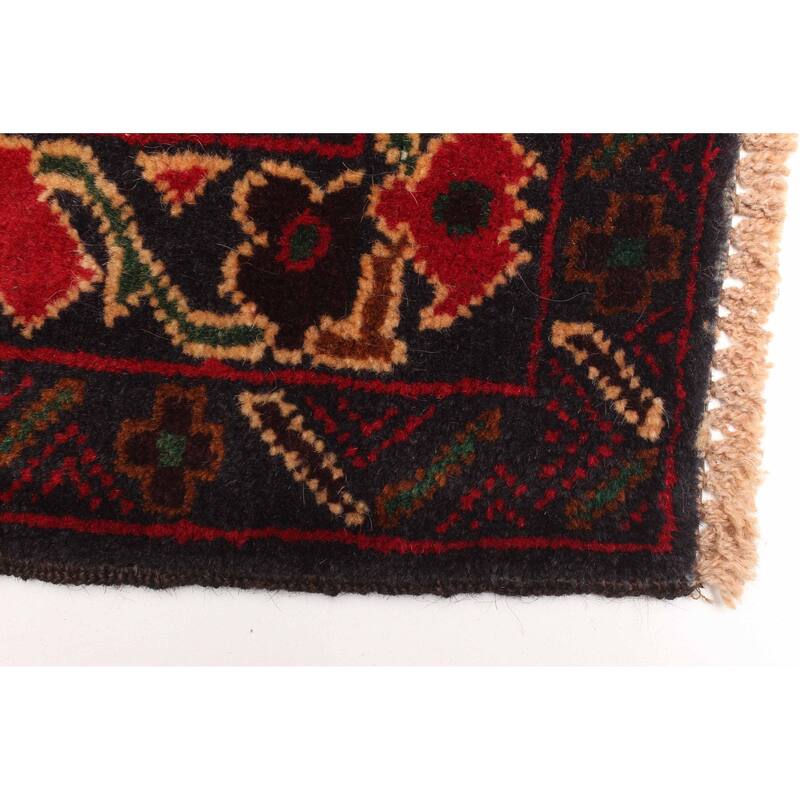 ECARPETGALLERY Hand-knotted Teimani Red Wool Rug - 2'9 x 6'5