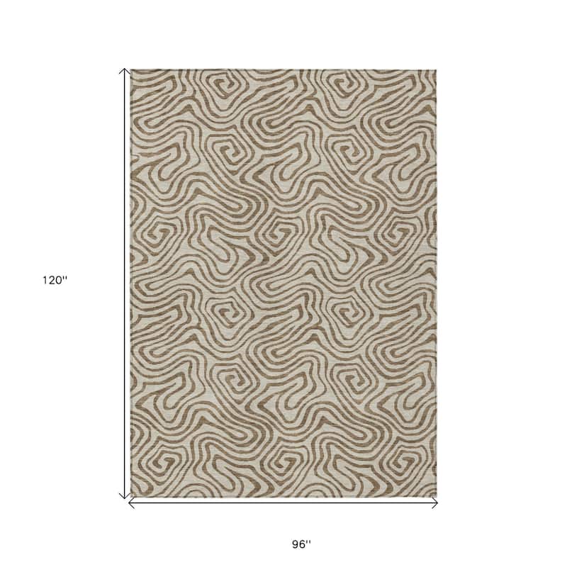 HomeRoots Abstract Transitional Rectangle Outdoor Rug