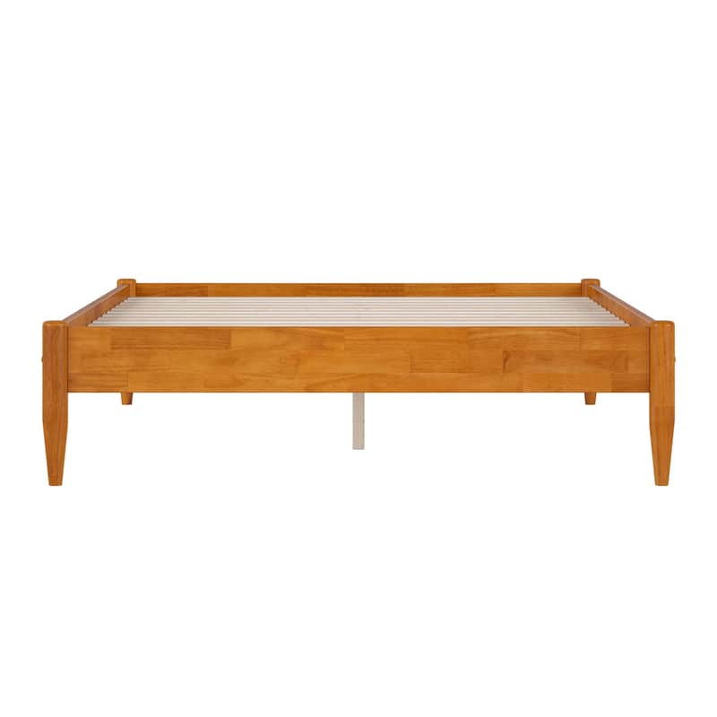 Platform Bed Frame - Full Size, Light Toffee - Solid Wood, No Box Spring Needed, Underbed Storage