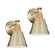 preview thumbnail 31 of 35, Modern Bathroom Vanity Light, Hammered Metal Shade 2 Pack - Brass-1 Light