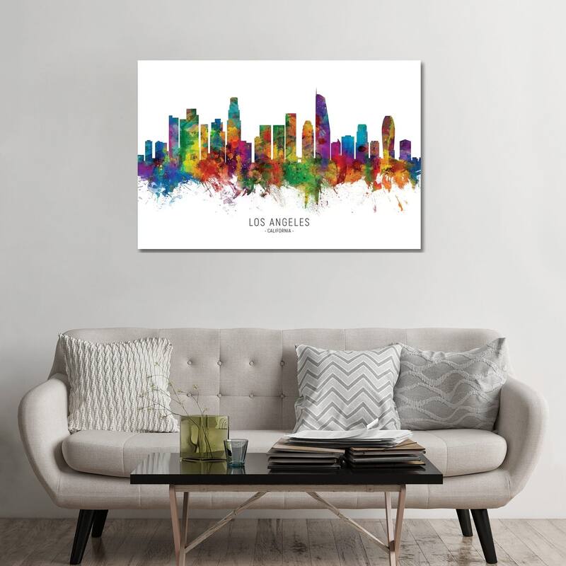 iCanvas "Los Angeles California Skyline" by Michael Tompsett Canvas Print - 32x48x1.5