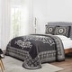 preview thumbnail 2 of 30, Cotton Blend Oversized Vintage Medallion Bedspread Set by Superior Charcoal - Full