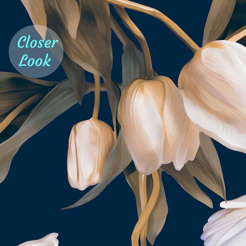 Bravissimo Navy Blue Tulips Peel and Stick Wallpaper - 24'' inch x 10'ft