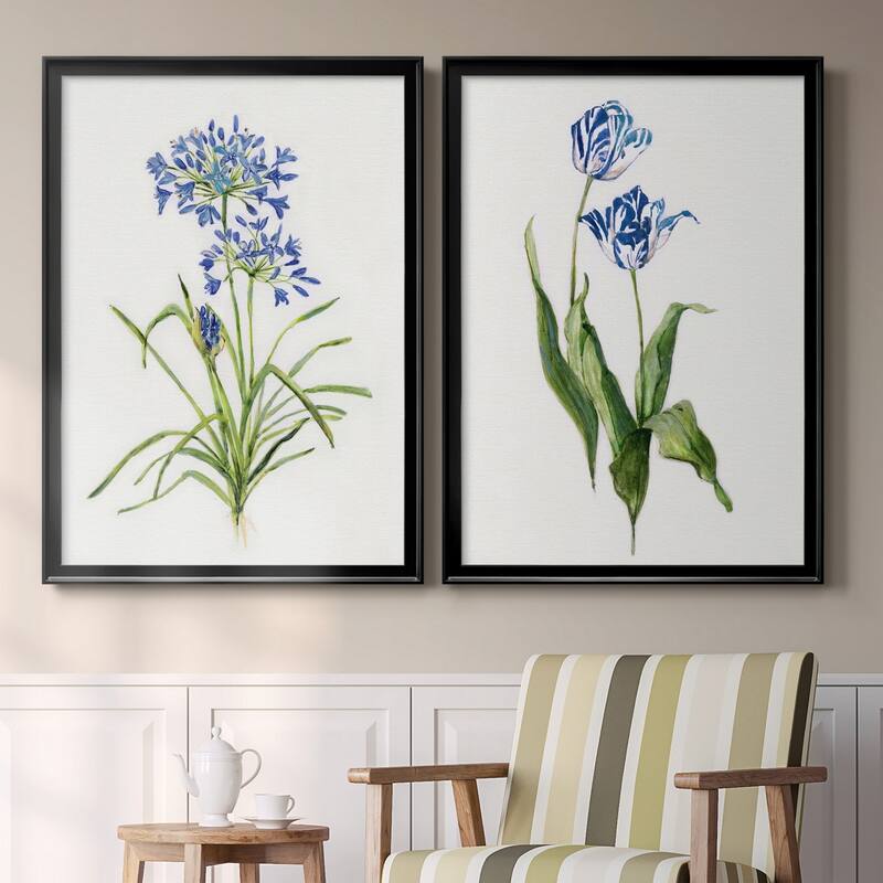 Blue Lively Botanical I Premium Framed Print - Ready to Hang - Multi-Color