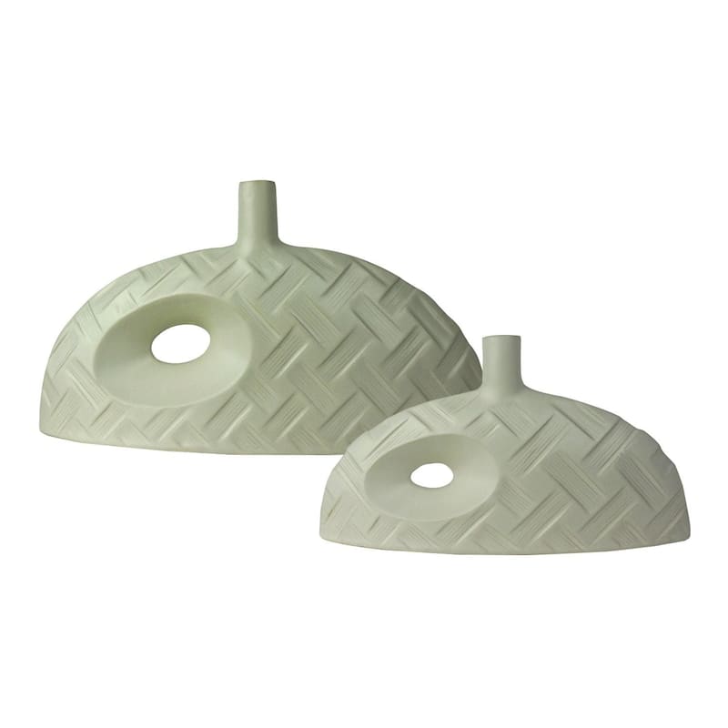 Set of 2 Weave Pattern Vases