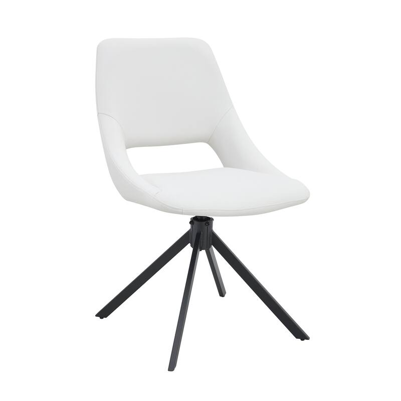 Comfortable Swivel Dining Chairs Set of 2, Metal Kitchen Chairs with GoldMesh Scratch-Resistant Leather and High Back