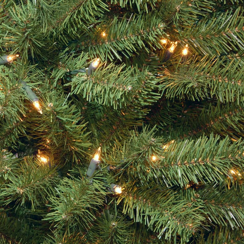 National Tree Company 9 ft. North Valley Spruce Hinged Tree with 700 Clear Lights - 9 Foot