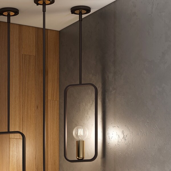 Livex Lighting 1 Light Bronze Pendant with Antique Brass Livex Lighting 1 Light Bronze Pendant with Antique Brass