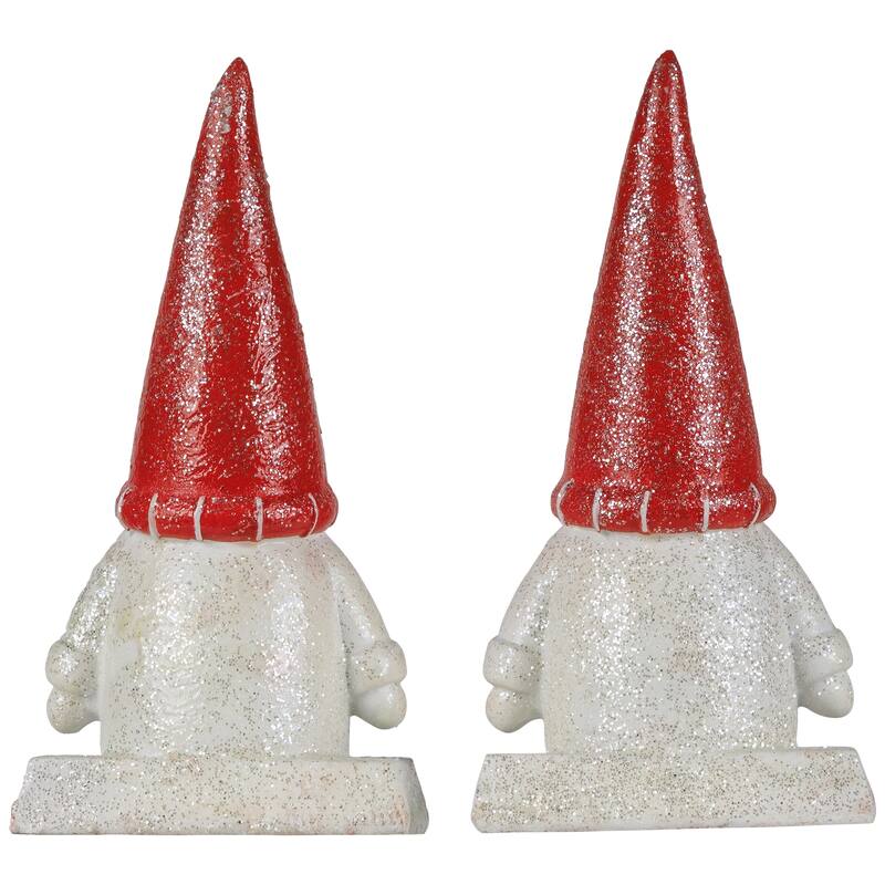 Glittered Gnome Christmas Stocking Holders - 8.25" - Set of 2