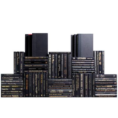Books Black Decorative Accessories: Onyx & Gold Book Wall, S/75