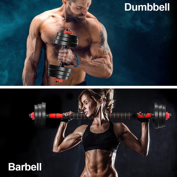 2 in 1 barbell dumbbell set deals