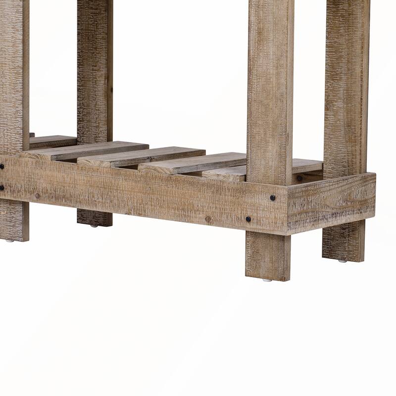 62.9-Inch Vintage Entryway Table with Natural Fir Wood