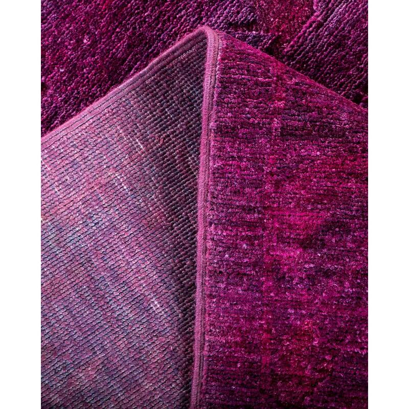 Overton Hand Knotted Wool Vintage Inspired Modern Contemporary Overdyed Pink Area Rug - 8' 3" x 9' 9"