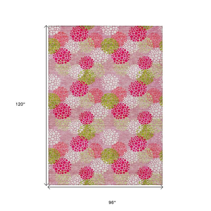 HomeRoots Polka Dot Transitional Rectangle Outdoor Rug