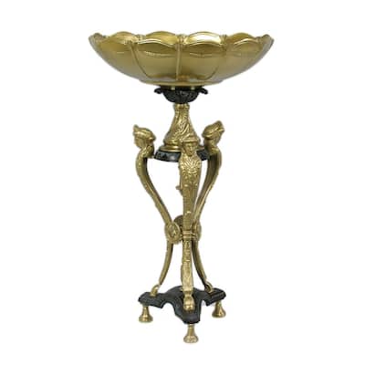 21 Inch Tall Brass Three Leg Compote - 21 X 13 X 13 inches