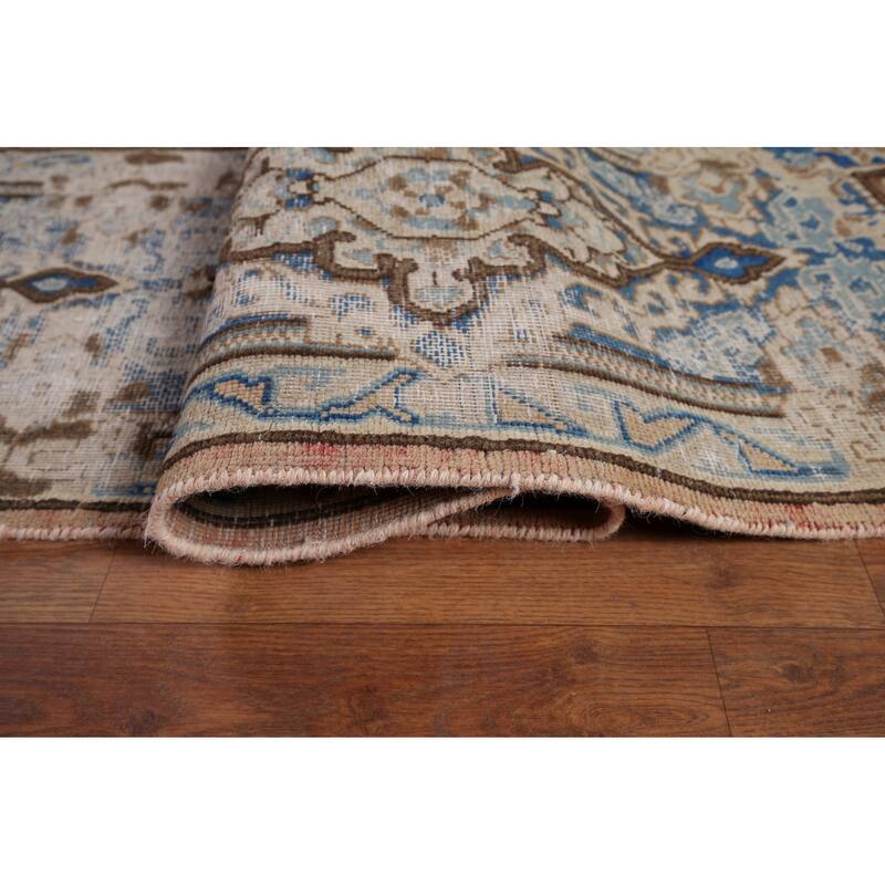 Geometric Kerman Persian Large Rug Handmade Wool Carpet - 9'7" x 13'11"