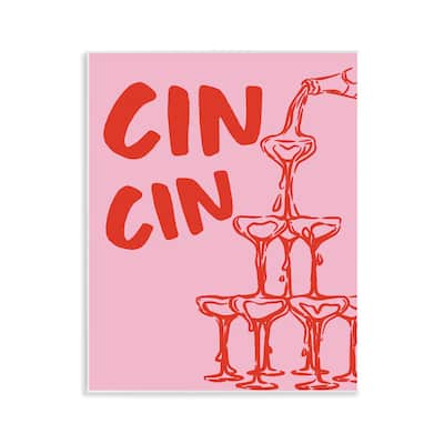 Stupell Cin Cin Champagne Tower Wall Plaque Art Design By House of Lulu