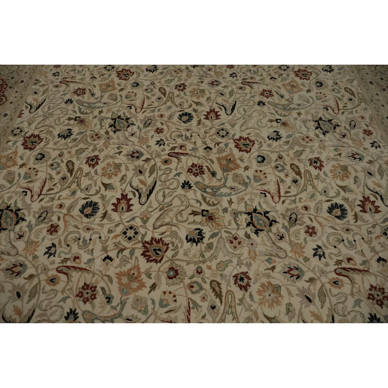 Hand Knotted Oriental 100% Wool Carpet Traditional All-Over Beige & Ivories Ziegler Area Rug - 10' 4'' X 8' 1''