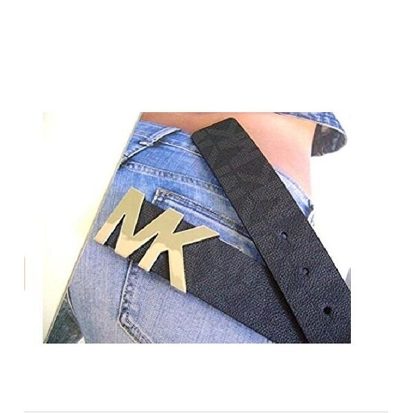 michael kors logo plaque belt
