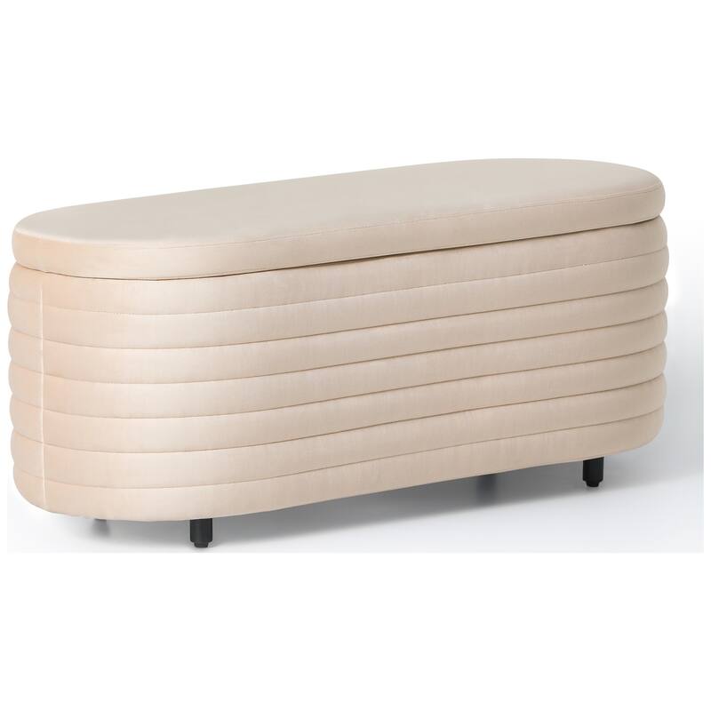 Farrah Velvet Polyester Flip Top Storage Ottoman - 42"