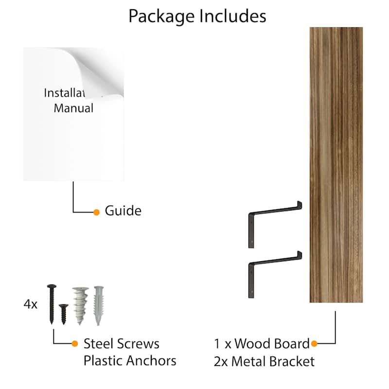 Wallniture Menton 48-60-72-84 inch Long, 9.25" Deep, 1.5" thick Floating Wall Shelf for Wall, Office Decor, Rustic Decor, 1 Pc