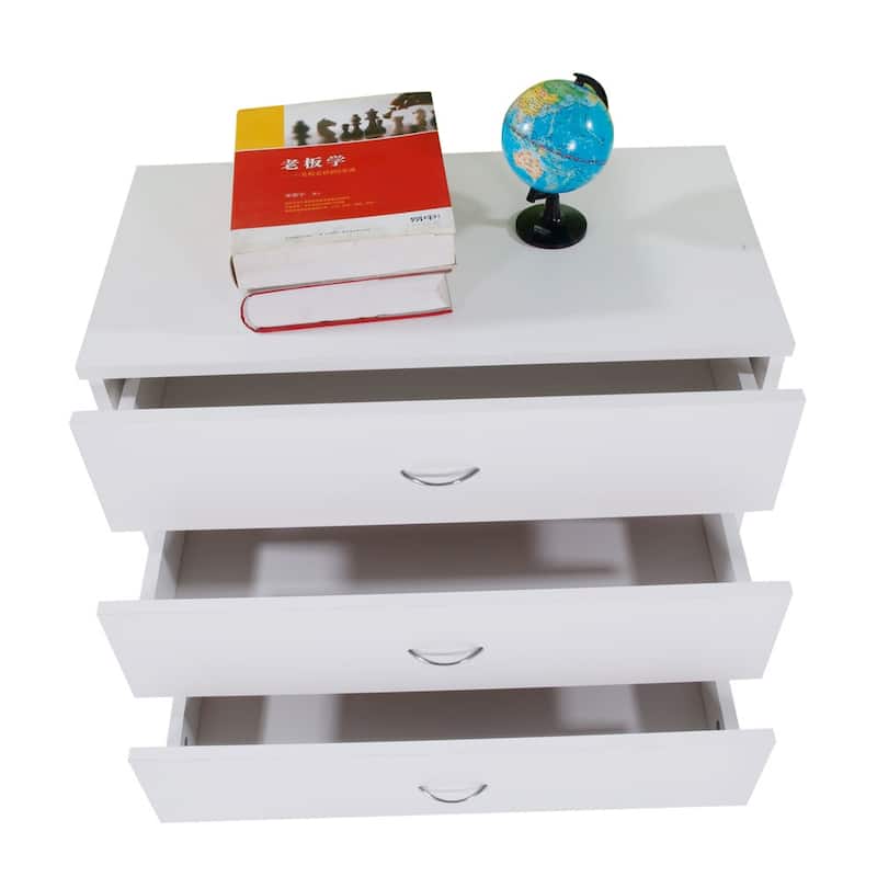 Modern Simple 3-Drawer Dresser White