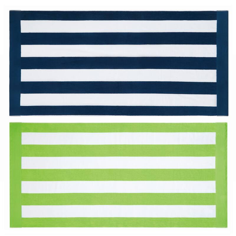 Oceanfront Resort Cabana Stripe 2 Pack Beach Towel - 36x72