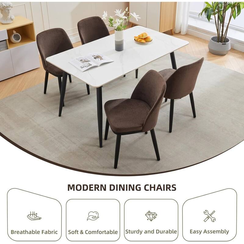 Set of 2 Modern Dining Upholstered Accent Chairs for Kitchen, Dining Room