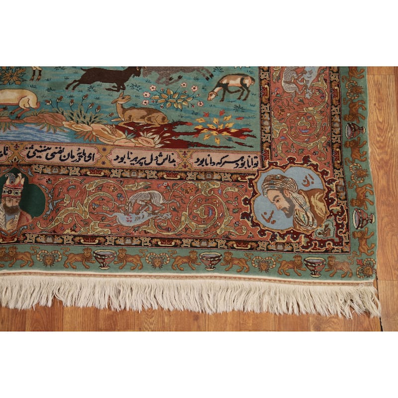 Vegetable Dye Tabriz Persian Vintage Rug Hand-Knotted Wool Carpet - 5'9" x 9'2"