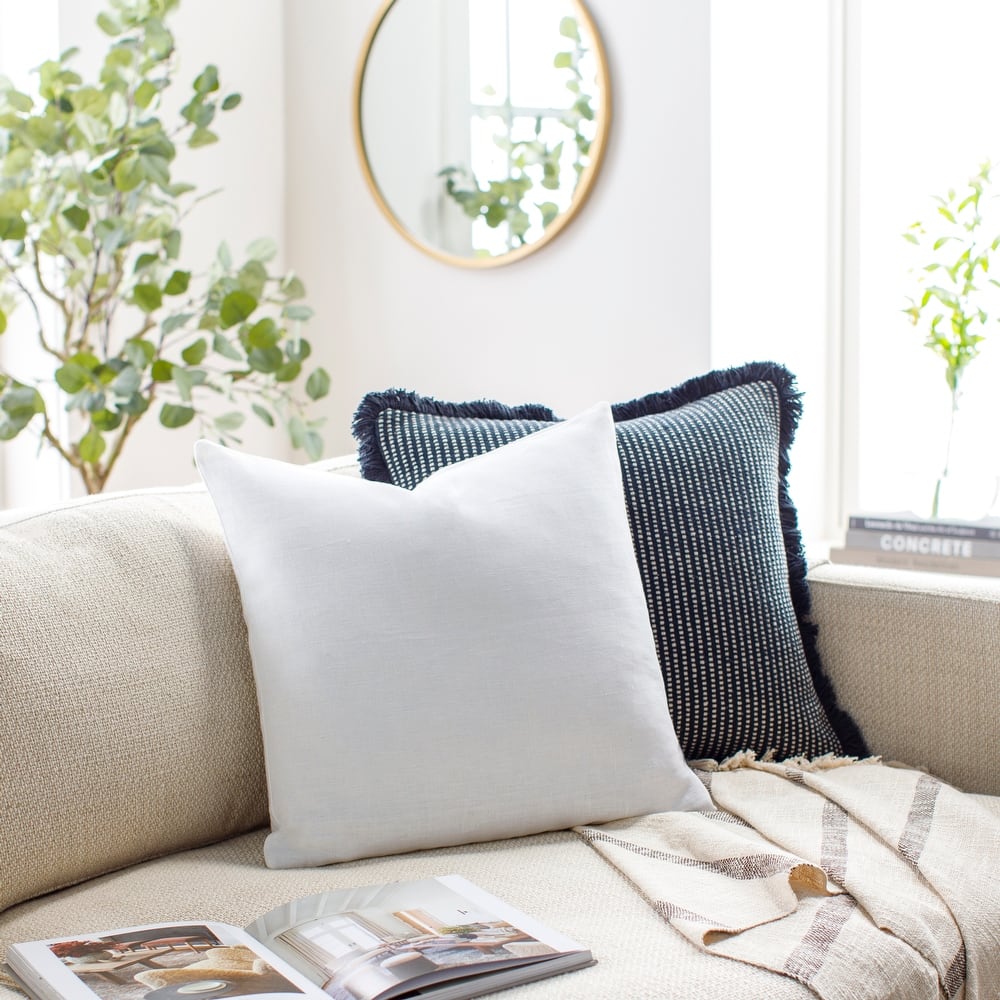 Stevi Linen Solid Color Throw Pillow