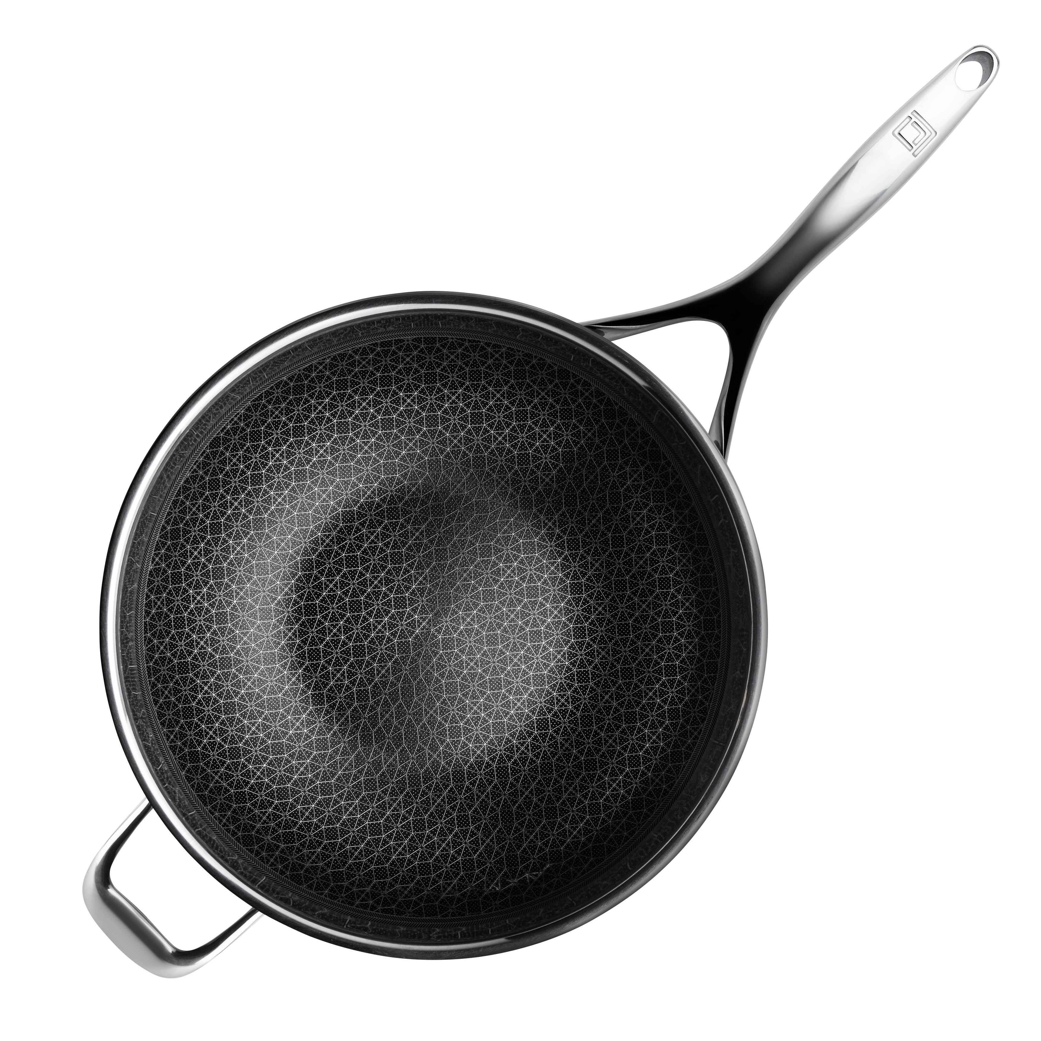 DiamondClad by Livwell 12 Hybrid Nonstick Wok Set with Tempered