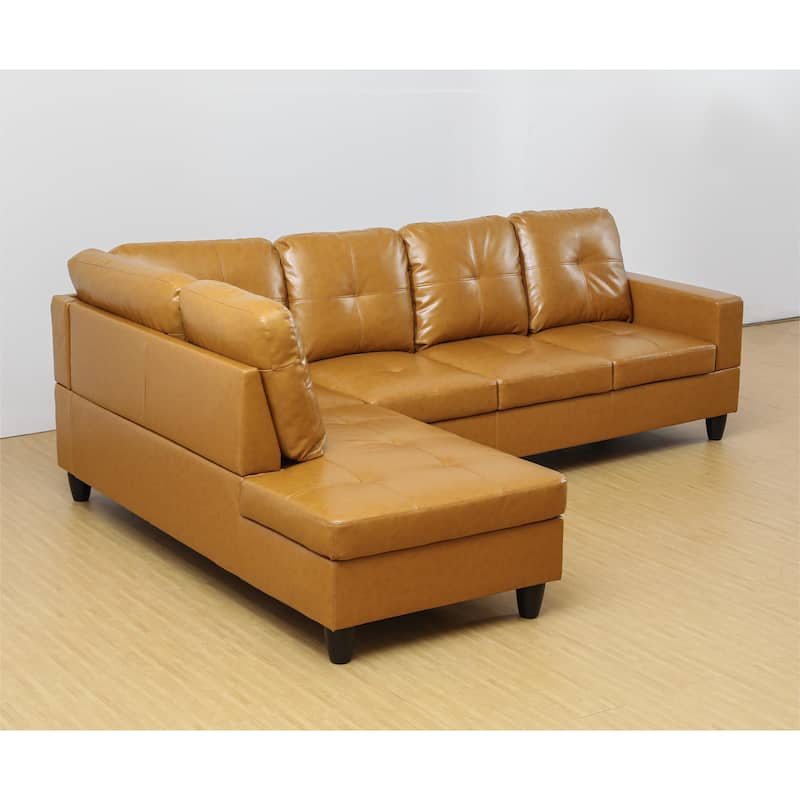 KISRAIS 103" Wide 2-Piece Vegan Leather Sectional Sofa