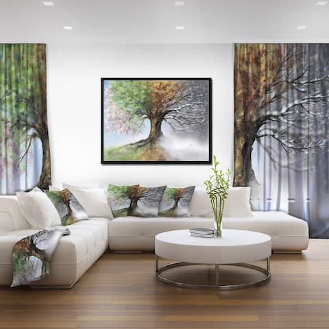 Designart 'Tree with Four Seasons' Tree Framed Canvas Art Print