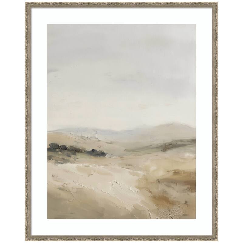 Kate and Laurel Fading Fields II by Amy Lighthall Framed Wall Art Print - 34 x 42 - Silver
