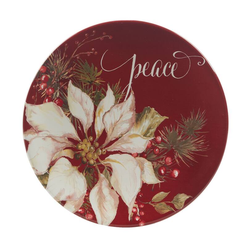 Certified International Winters Joy 9" Salad/Dessert Plates, Set of 4 Assorted Designs - 9-inch
