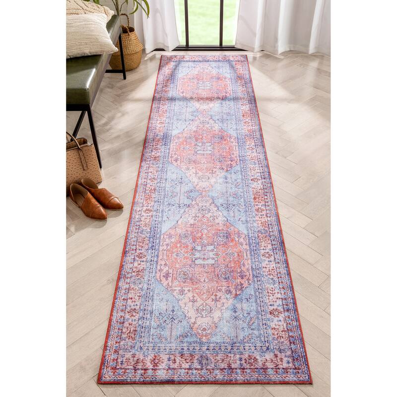 Well Woven Nile Gila Vintage Bohemian Medallion Washable Area Rug On