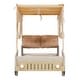 preview thumbnail 8 of 11, Pine Wood Twin Size Car Kids Bed Frame with LED Lights, Ceiling Cloth, Comfortable Pillow, and Magazine Holder, Natural