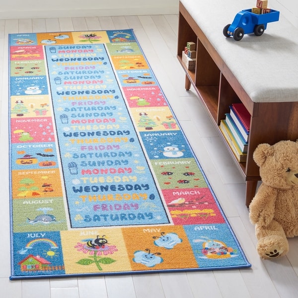 slide 2 of 19, SAFAVIEH Kids Playhouse Machine Washable Slip Resistant Sheetal Rug