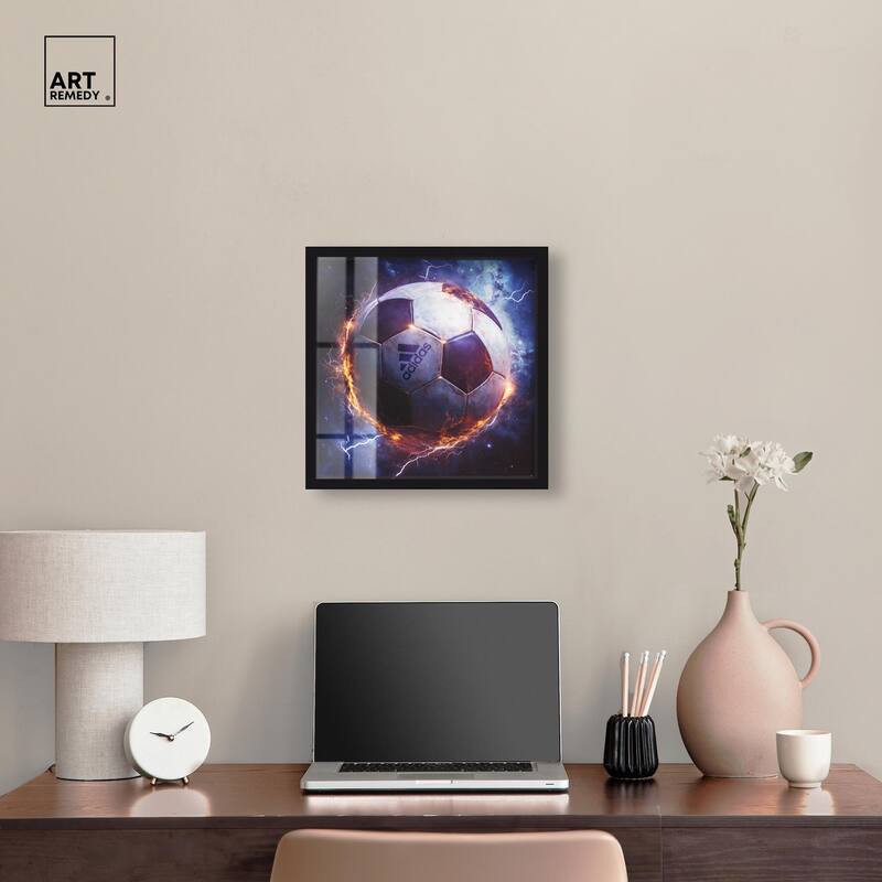 Electrify Soccer Ball Shadowbox by Art Remedy
