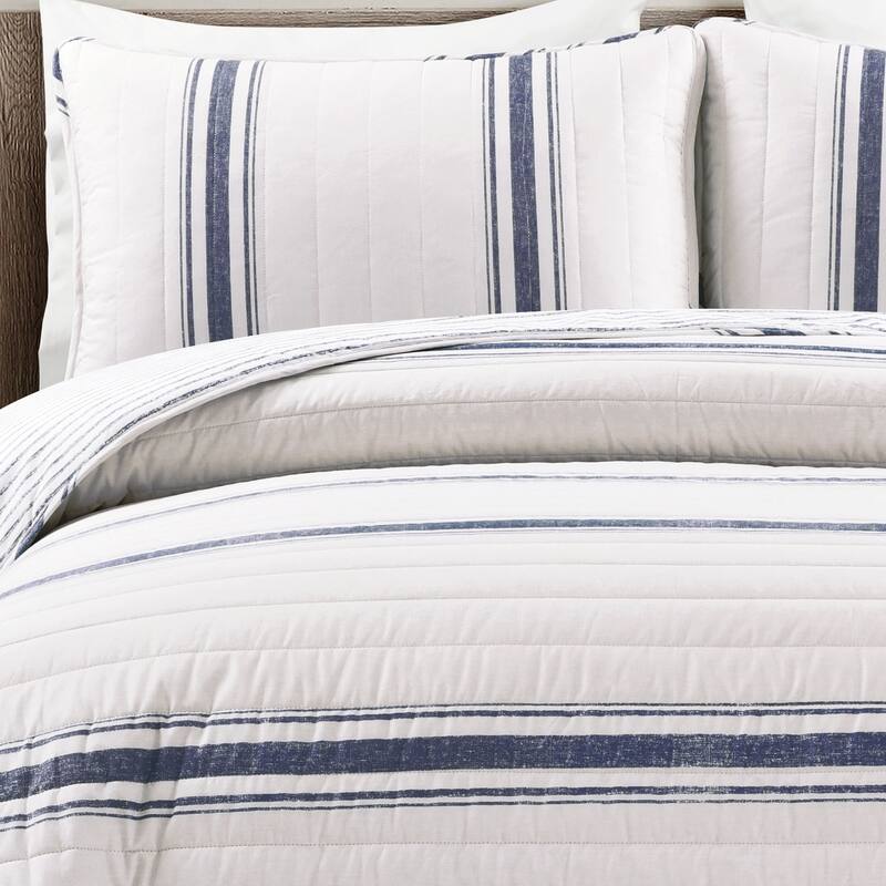 Lush Decor Farmhouse Stripe 3 Piece Quilt Set