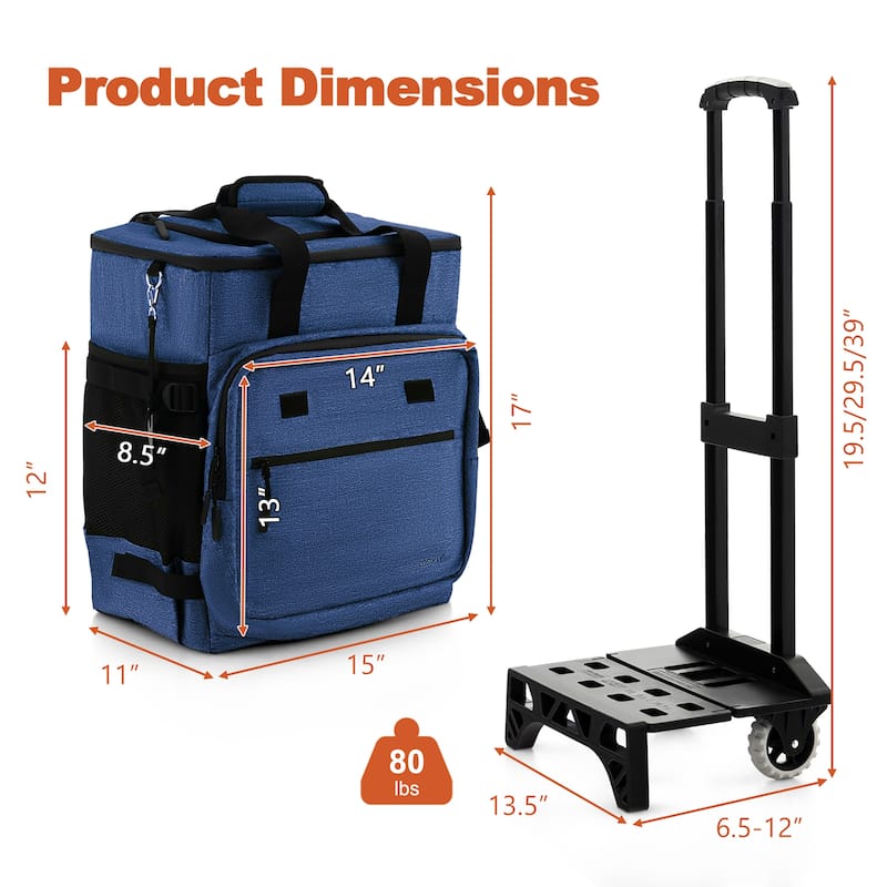 Costway 50-Can 3-in-1 Insulated Rolling Cooler with Adjustable Handle - See Details
