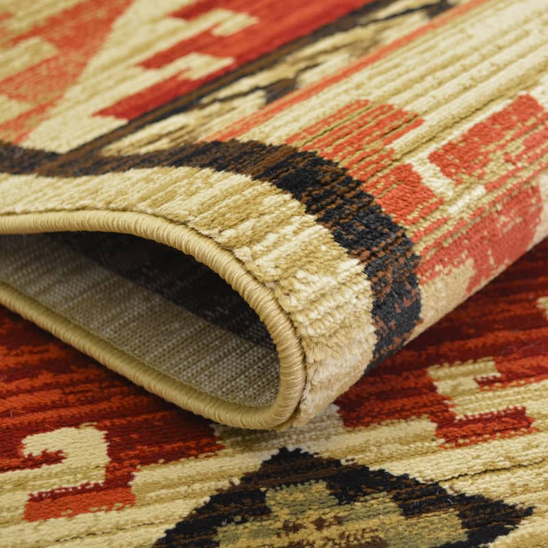 Lodge King High Country Elk Southwest Area Rug