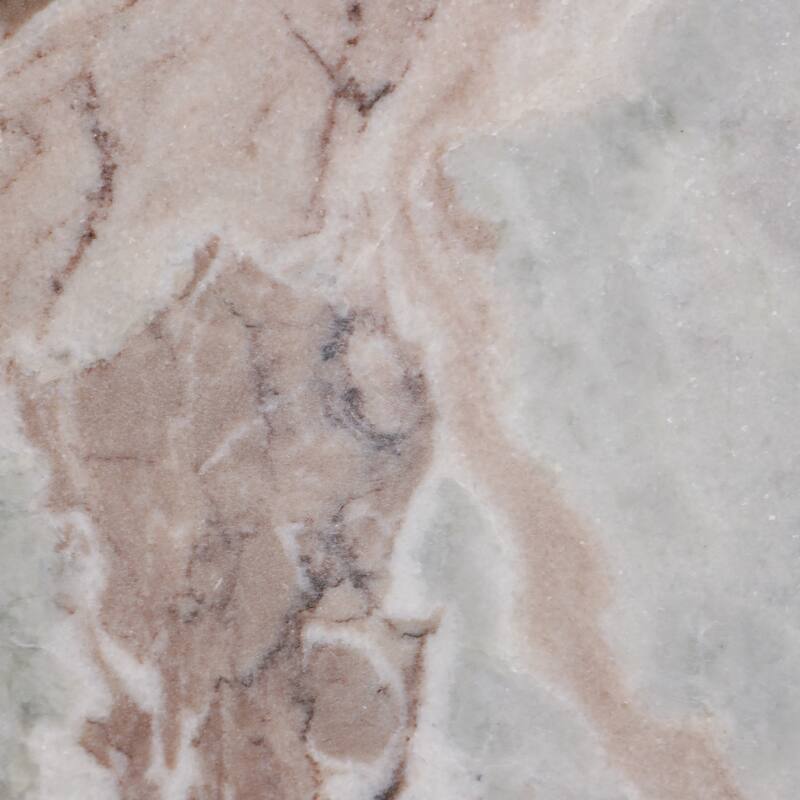 Metal and Stone Accent Table with Aluminum Base - Modern Stylish Side Table for Home Decor