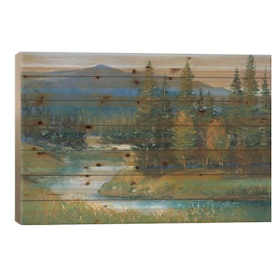 Trout Stream II Print On Wood by Tim OToole - Multi-Color