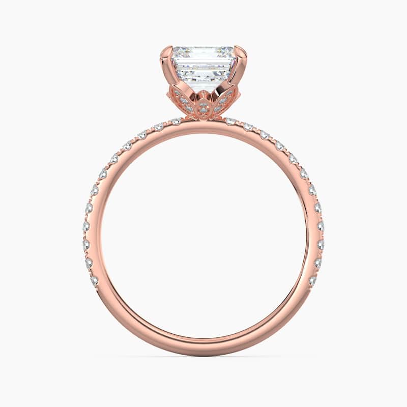 Auriya 14k Gold Asscher Lab Grown Floral Petal Diamond Accent Engagement Ring 1.00 to 5.00 ct. tw. (F-G, VS)