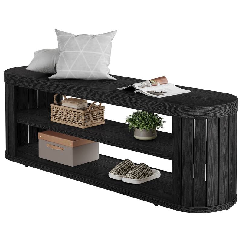 Wood Dining Bench, Shoe Storage Entryway Bench, Bedroom Hallway Living Room End of Bed Stool Accent Bench