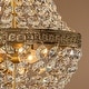 preview thumbnail 4 of 3, 5-Light Vintage Crystal Basket Chandelier French Country Decor in Antique Gold