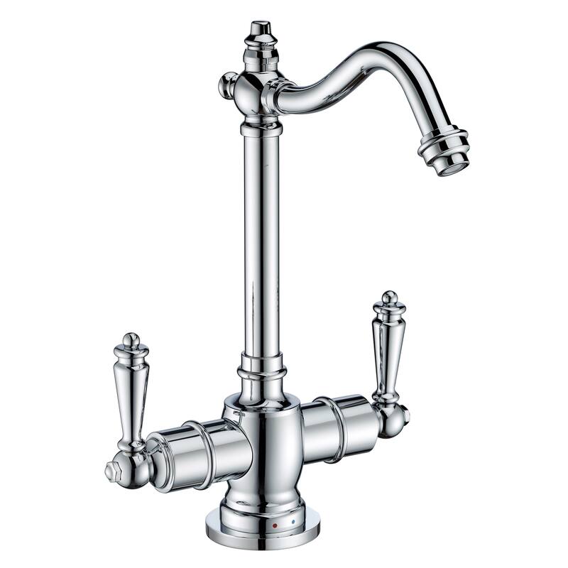 Whitehaus Collection Point of Use Instant Hot/Cold Water Drinking Faucet with Traditional Swivel Spout - Polished Chrome