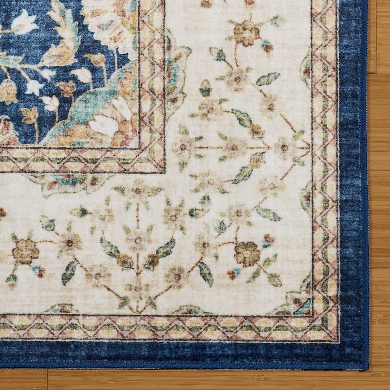 Licensed HGTV Everyday Chic Soft Flannel Zero Pile Printed Non-Slip Washable Indoor Area Rug