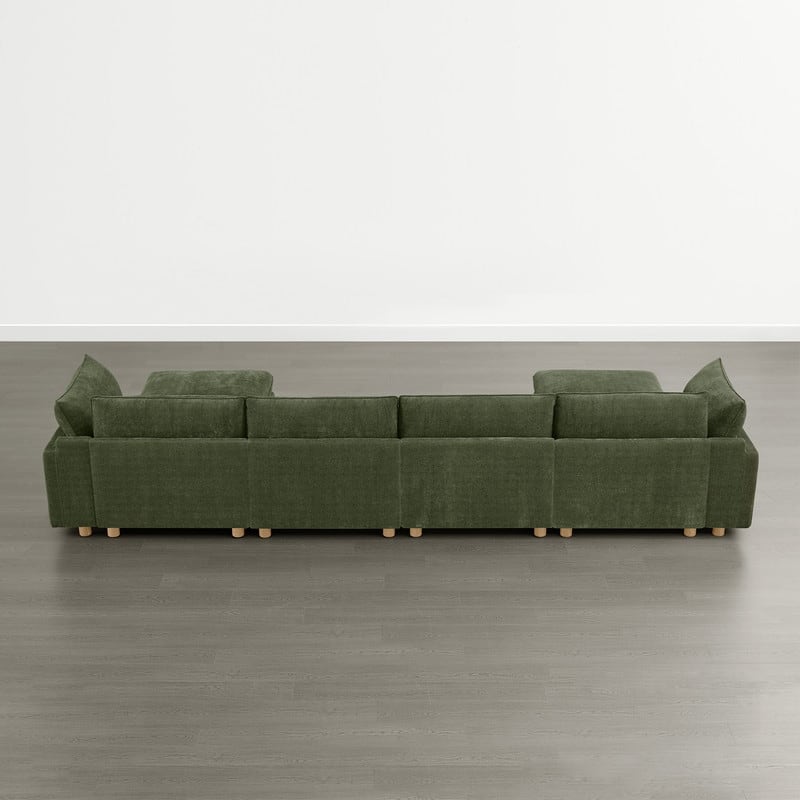 Spruce & Spring Modular Cloud Couch Sofa with Wood Legs for Living Room